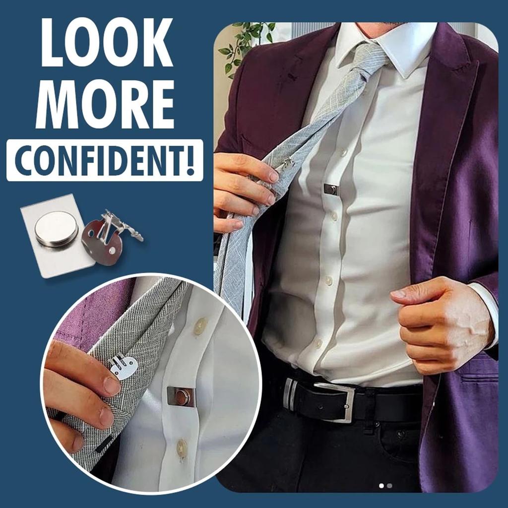 Invisible Magnetic Tie Clip for Secure Neckties by HitMyNeed