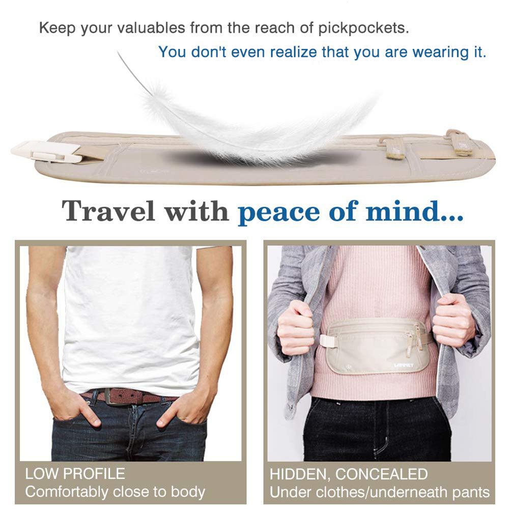 Invisible Travel Money Belt Waist Pouch Wallet by HitMyNeed