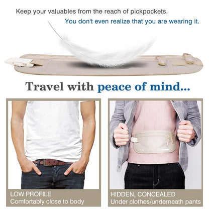 Invisible Travel Money Belt Waist Pouch Wallet by HitMyNeed