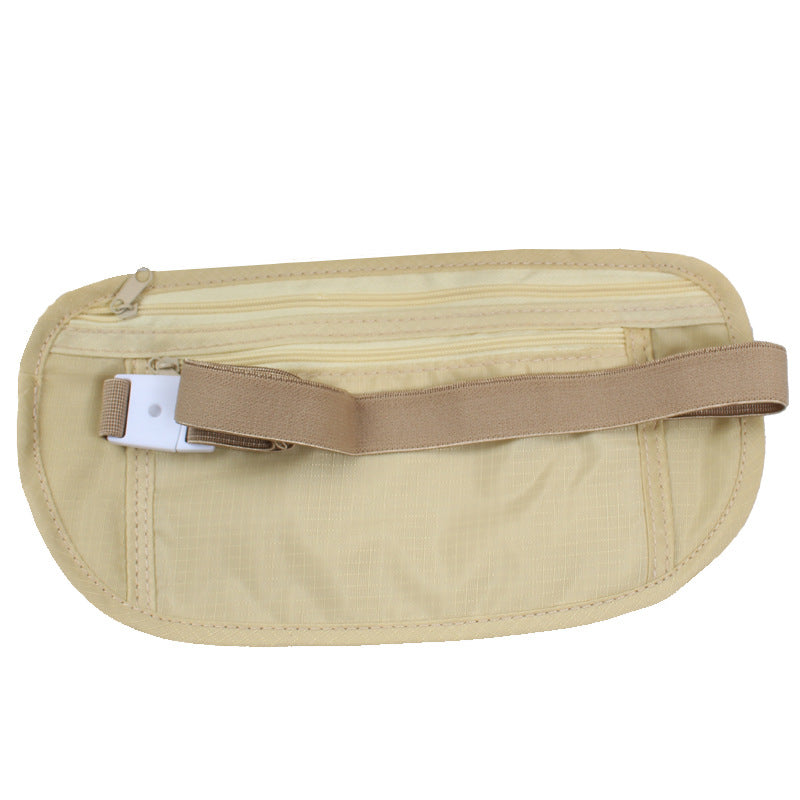Invisible Travel Money Belt Waist Pouch Wallet khaki by HitMyNeed