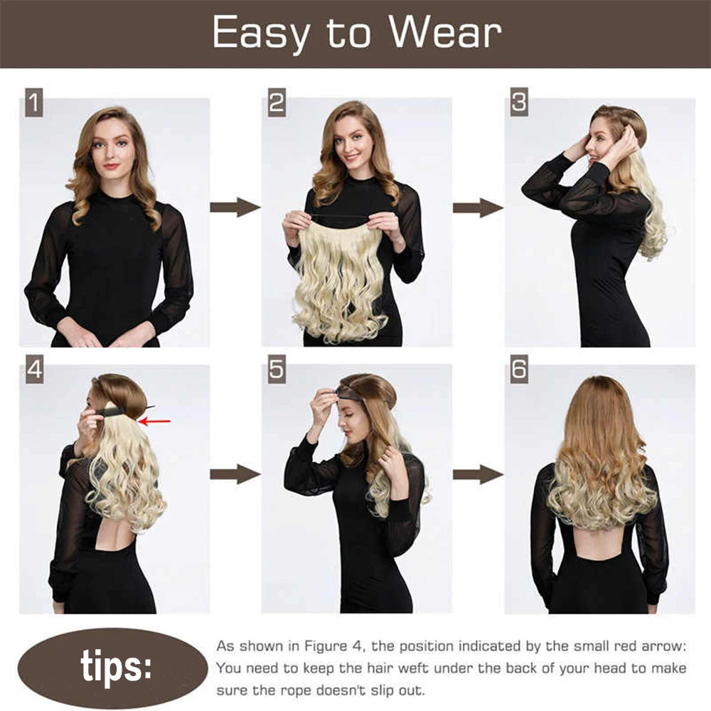 Invisible Wire One-Piece Synthetic Hair Extension by HitMyNeed