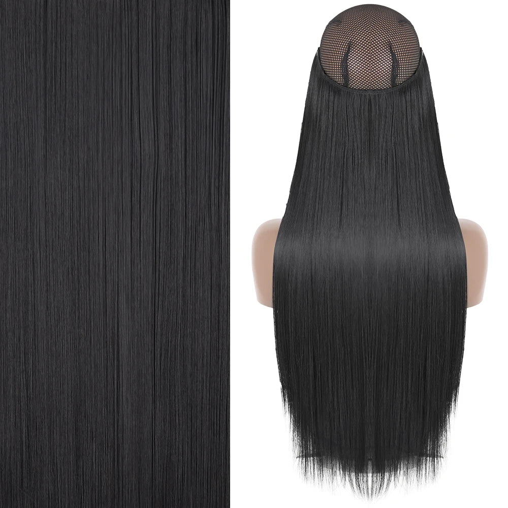 Invisible Wire One-Piece Synthetic Hair Extension sq66-1 22inches by HitMyNeed