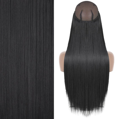 Invisible Wire One-Piece Synthetic Hair Extension sq66-1 22inches by HitMyNeed