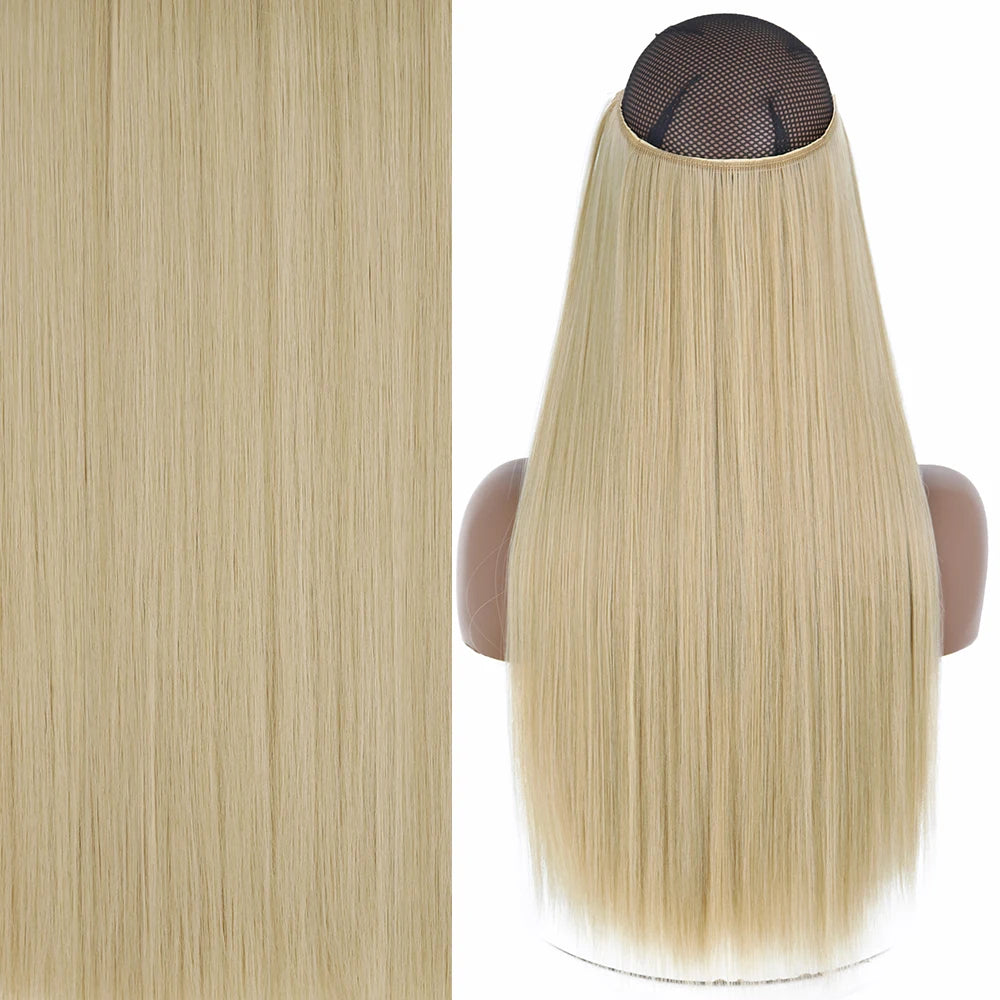 Invisible Wire One-Piece Synthetic Hair Extension sq66-13 22inches by HitMyNeed