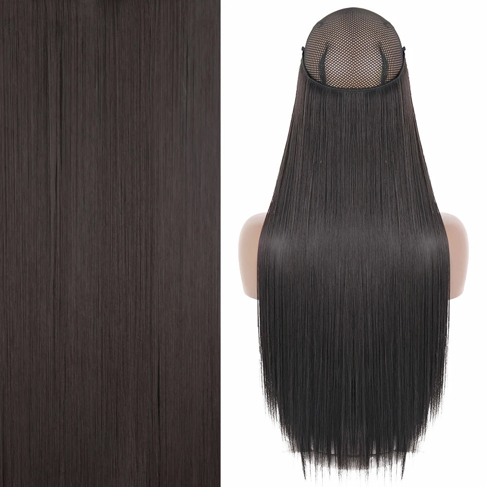 Invisible Wire One-Piece Synthetic Hair Extension sq66-2 22inches by HitMyNeed