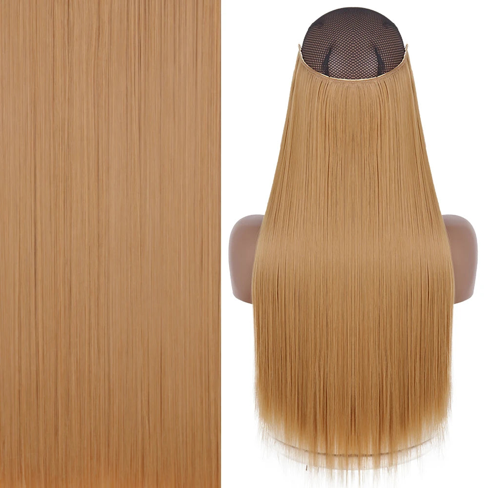 Invisible Wire One-Piece Synthetic Hair Extension sq66-27 32inches by HitMyNeed