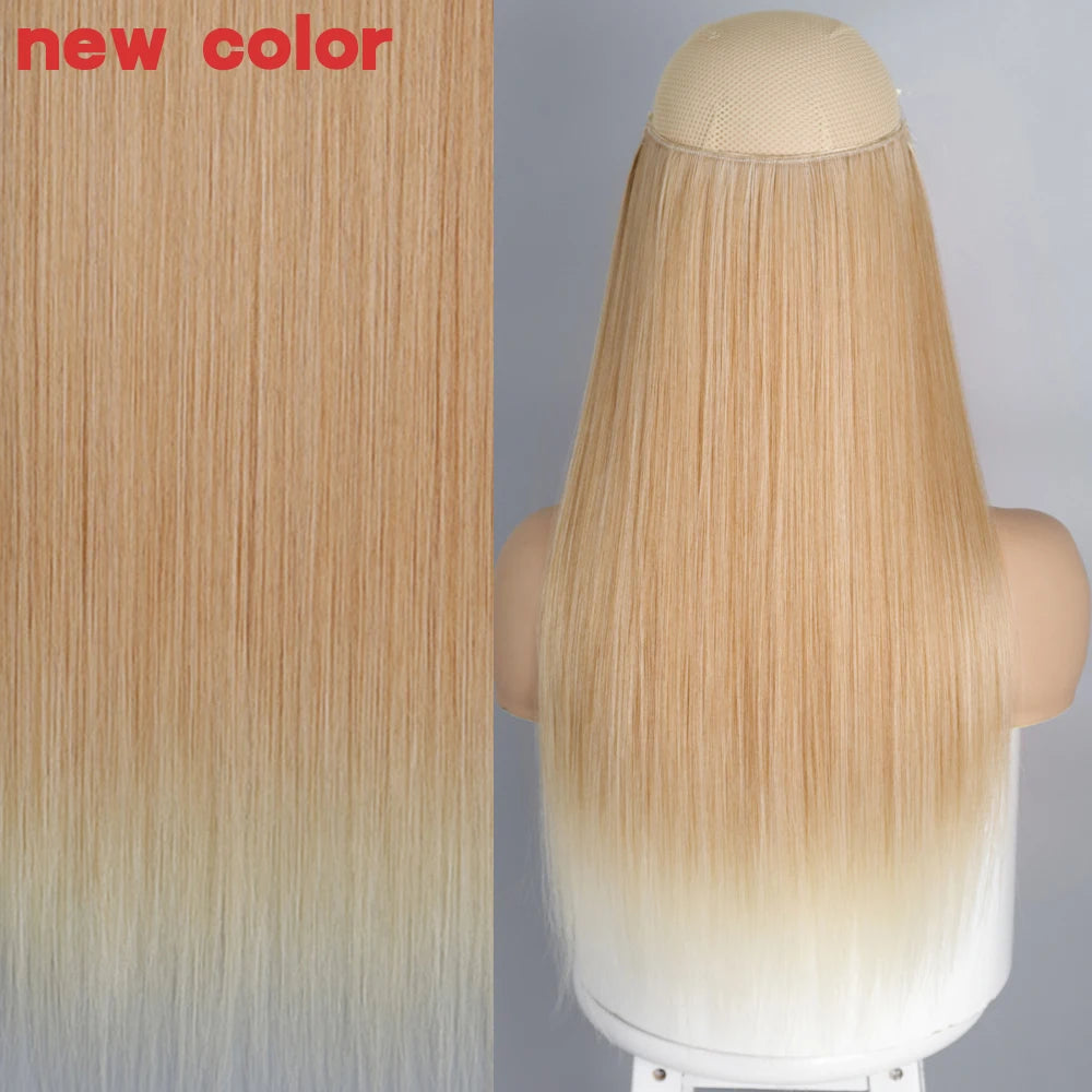Invisible Wire One-Piece Synthetic Hair Extension sq66-27t613 32inches by HitMyNeed
