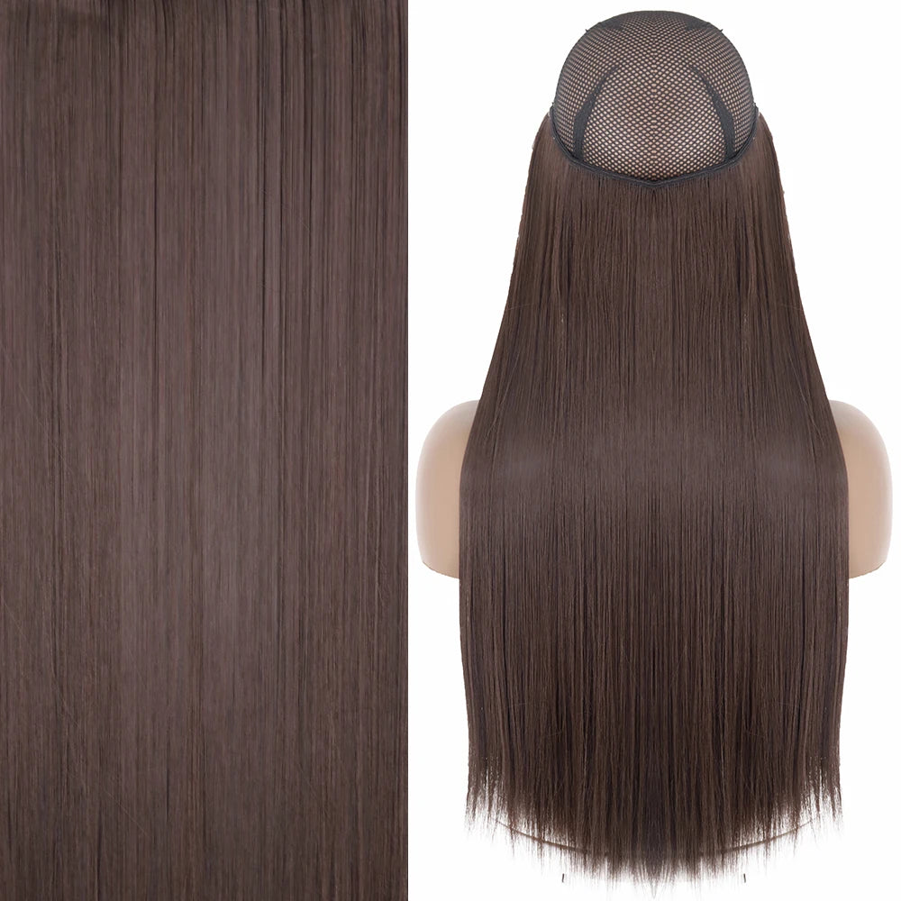 Invisible Wire One-Piece Synthetic Hair Extension sq66-4 22inches by HitMyNeed