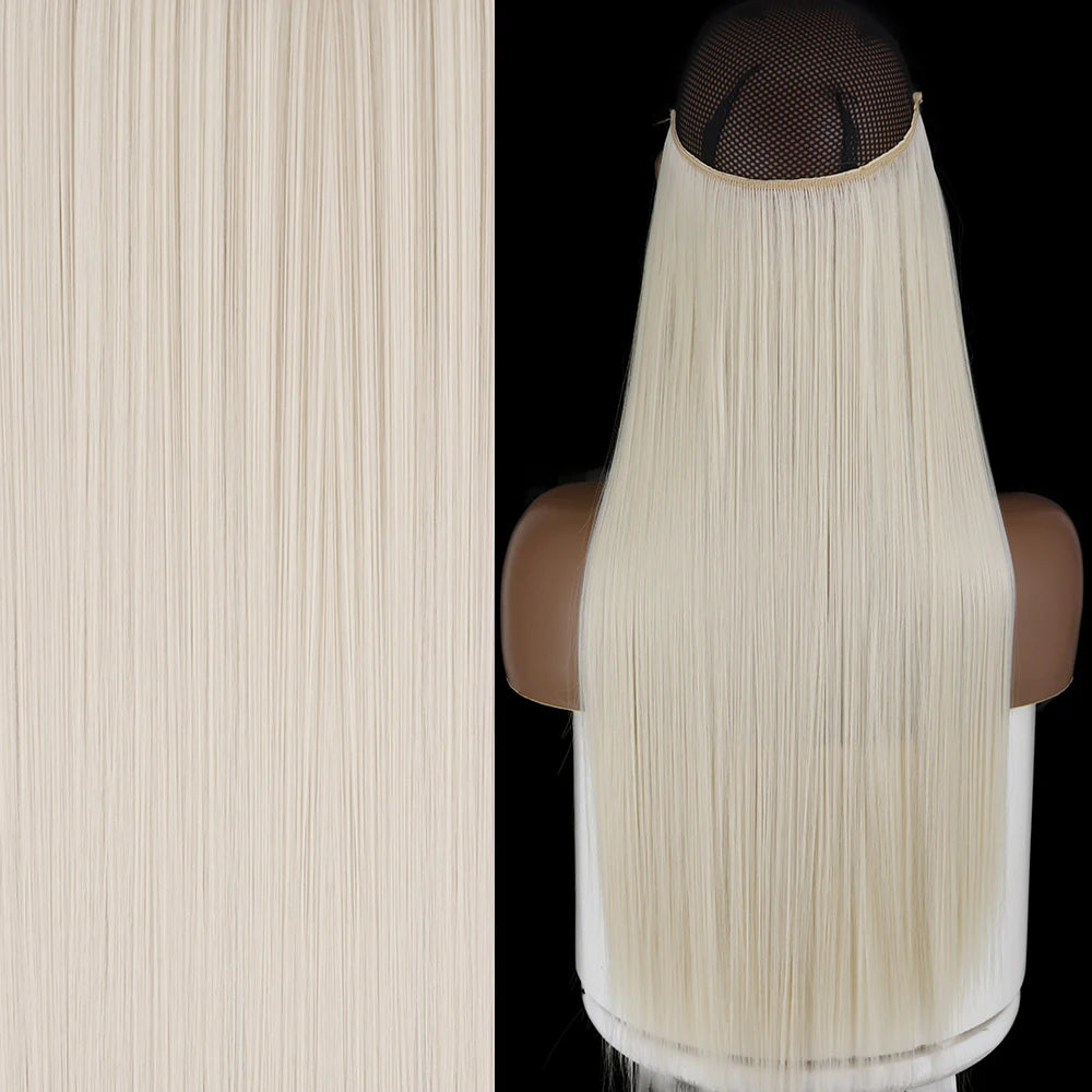 Invisible Wire One-Piece Synthetic Hair Extension sq66-60 32inches by HitMyNeed
