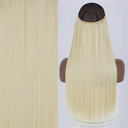 Invisible Wire One-Piece Synthetic Hair Extension sq66-613 32inches by HitMyNeed