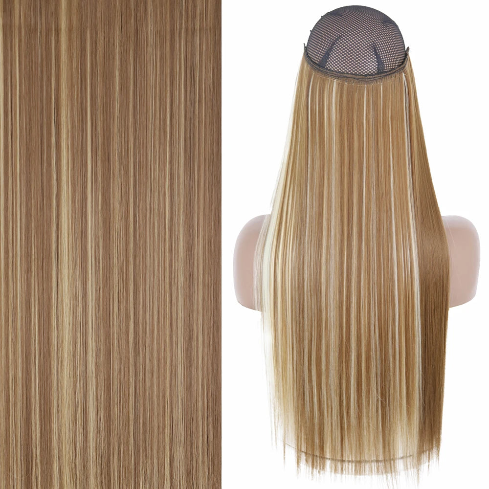 Invisible Wire One-Piece Synthetic Hair Extension sq66-6h613 22inches by HitMyNeed
