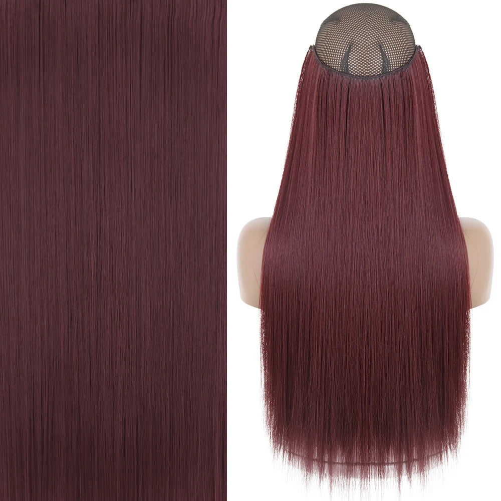 Invisible Wire One-Piece Synthetic Hair Extension sq66-99j 32inches by HitMyNeed