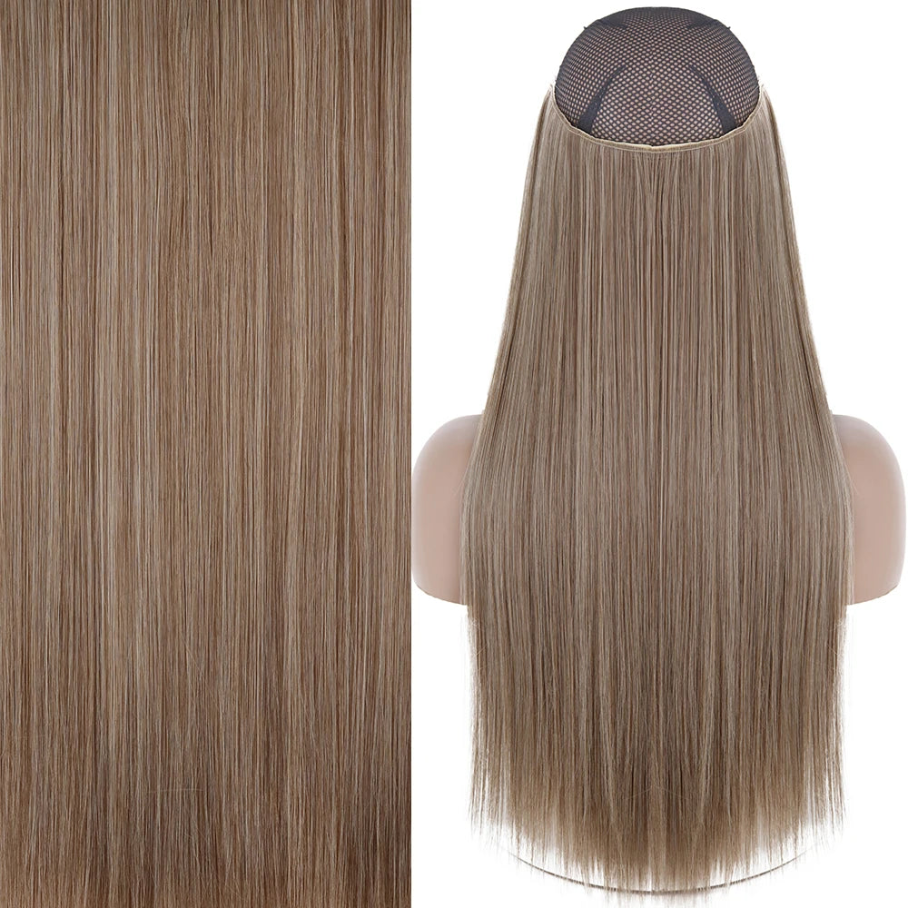 Invisible Wire One-Piece Synthetic Hair Extension sq66-m12-613 32inches by HitMyNeed