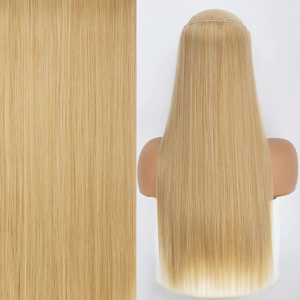 Invisible Wire One-Piece Synthetic Hair Extension sq66-m27-613 32inches by HitMyNeed