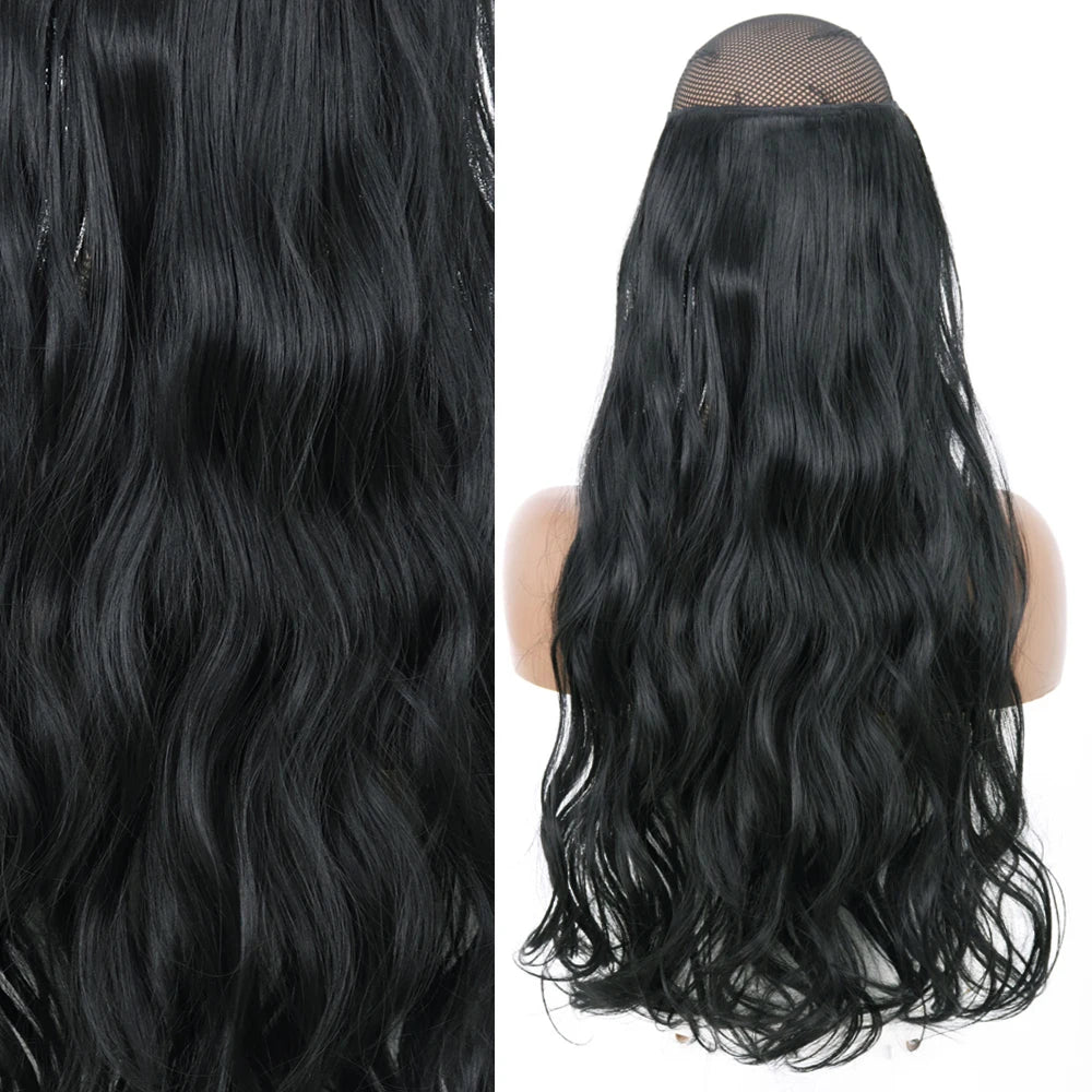 Invisible Wire One-Piece Synthetic Hair Extension sq88-1 32inches by HitMyNeed