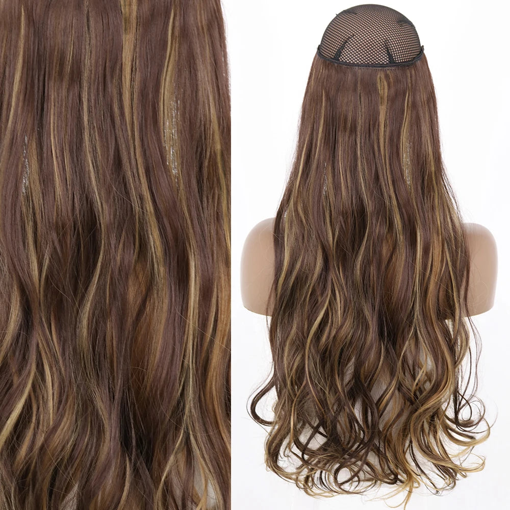 Invisible Wire One-Piece Synthetic Hair Extension sq88-4h27 32inches by HitMyNeed