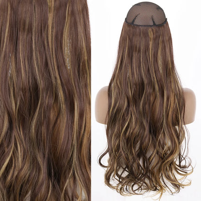 Invisible Wire One-Piece Synthetic Hair Extension sq88-4h27 32inches by HitMyNeed