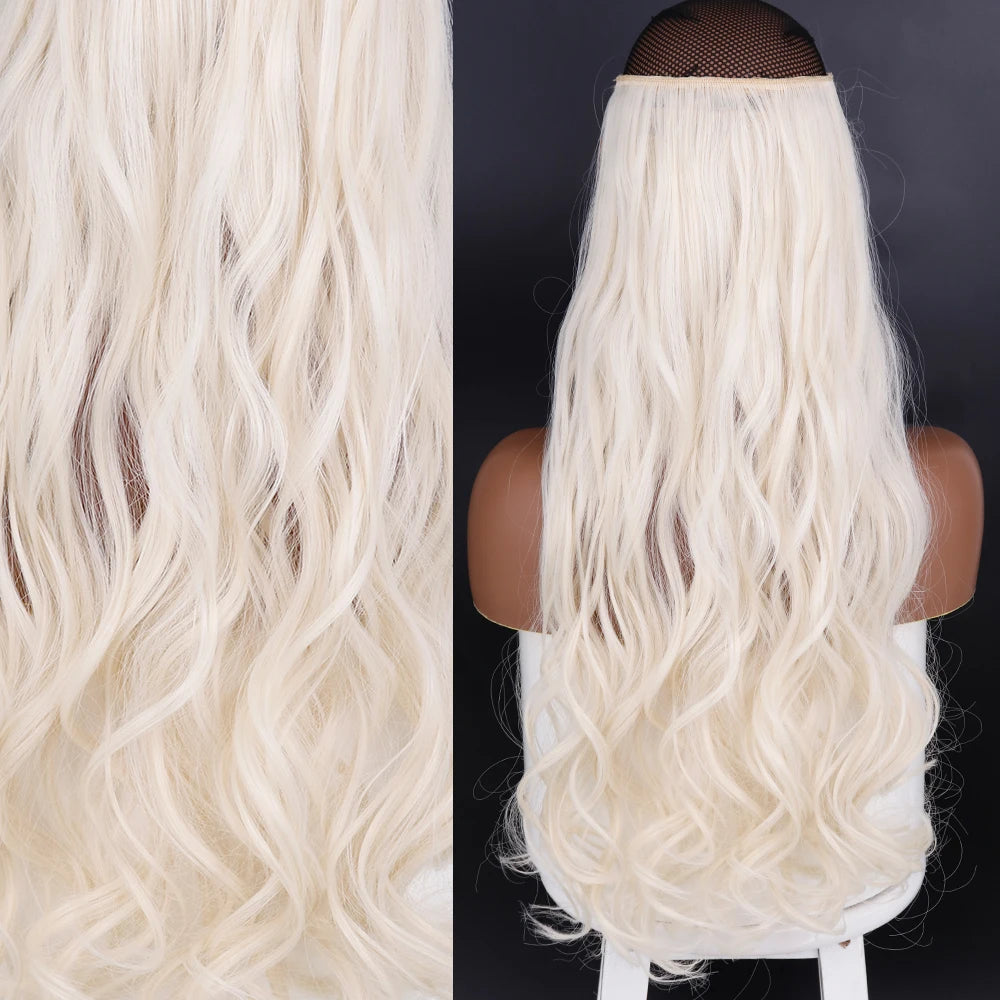 Invisible Wire One-Piece Synthetic Hair Extension sq88-60 32inches by HitMyNeed