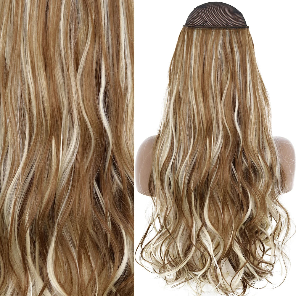 Invisible Wire One-Piece Synthetic Hair Extension sq88-6h613 32inches by HitMyNeed
