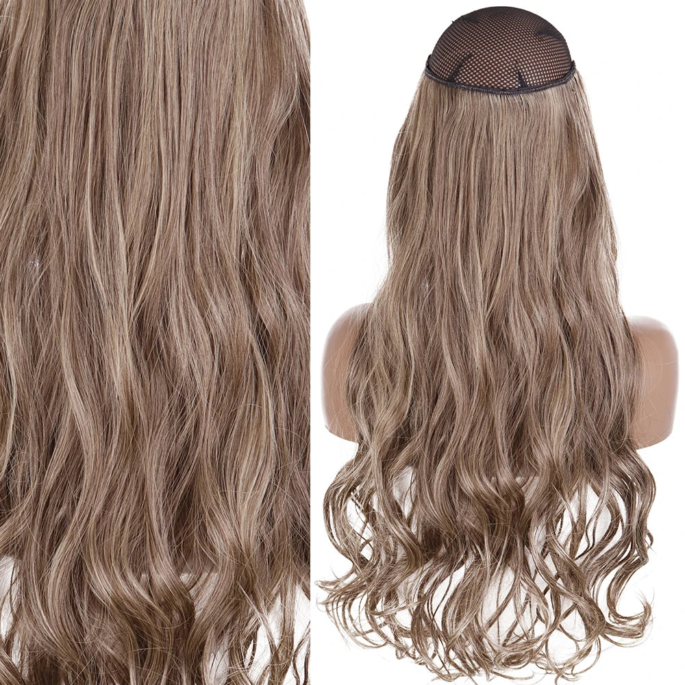 Invisible Wire One-Piece Synthetic Hair Extension sq88-m12-613 32inches by HitMyNeed