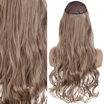Invisible Wire One-Piece Synthetic Hair Extension sq88-m12-613 32inches by HitMyNeed