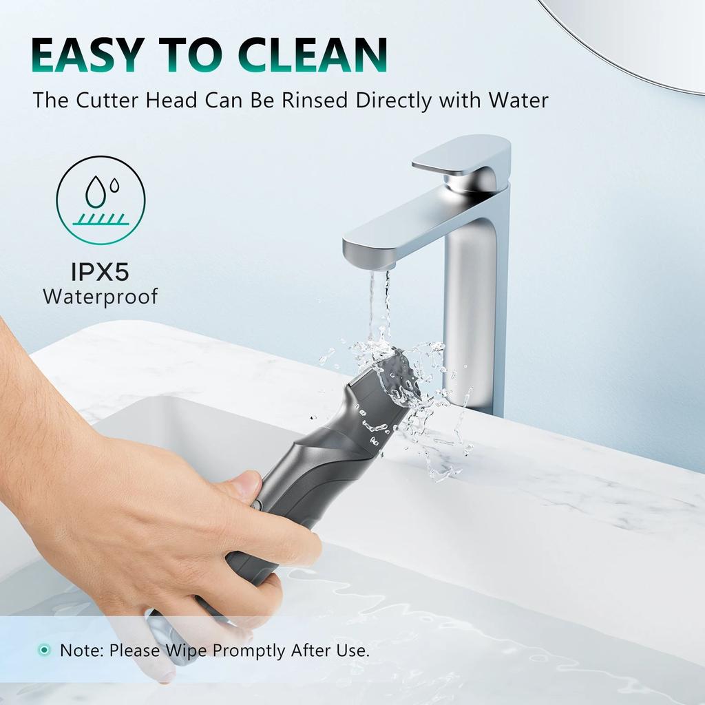 IPX5 Body & Groin Hair Trimmer for Men, 2 Attachments by HitMyNeed