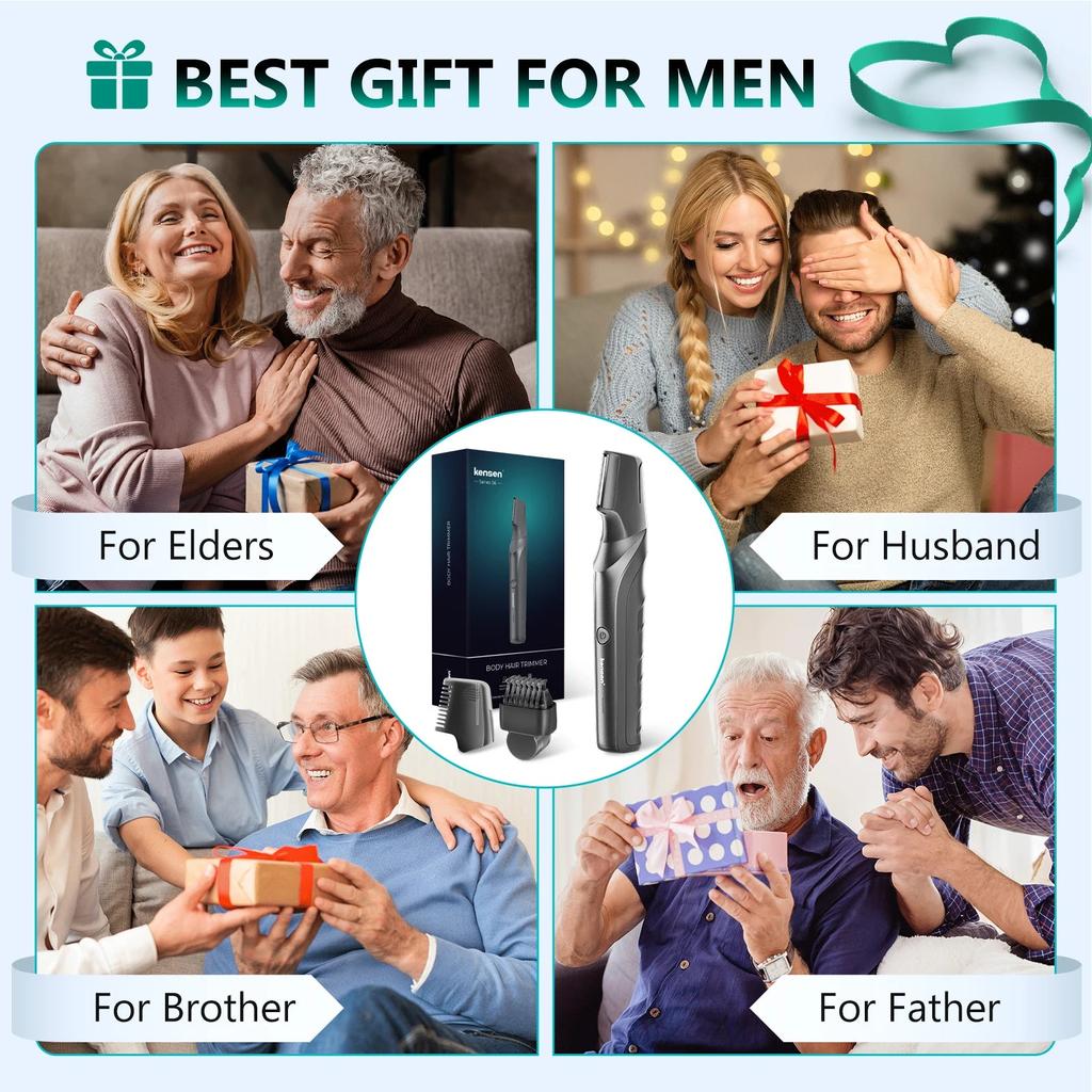 IPX5 Body & Groin Hair Trimmer for Men, 2 Attachments by HitMyNeed