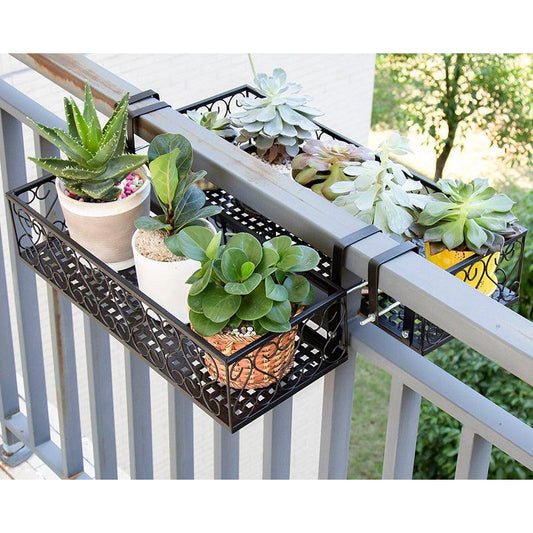 Iron Balcony Plant Stand Hanging Display Rack by HitMyNeed