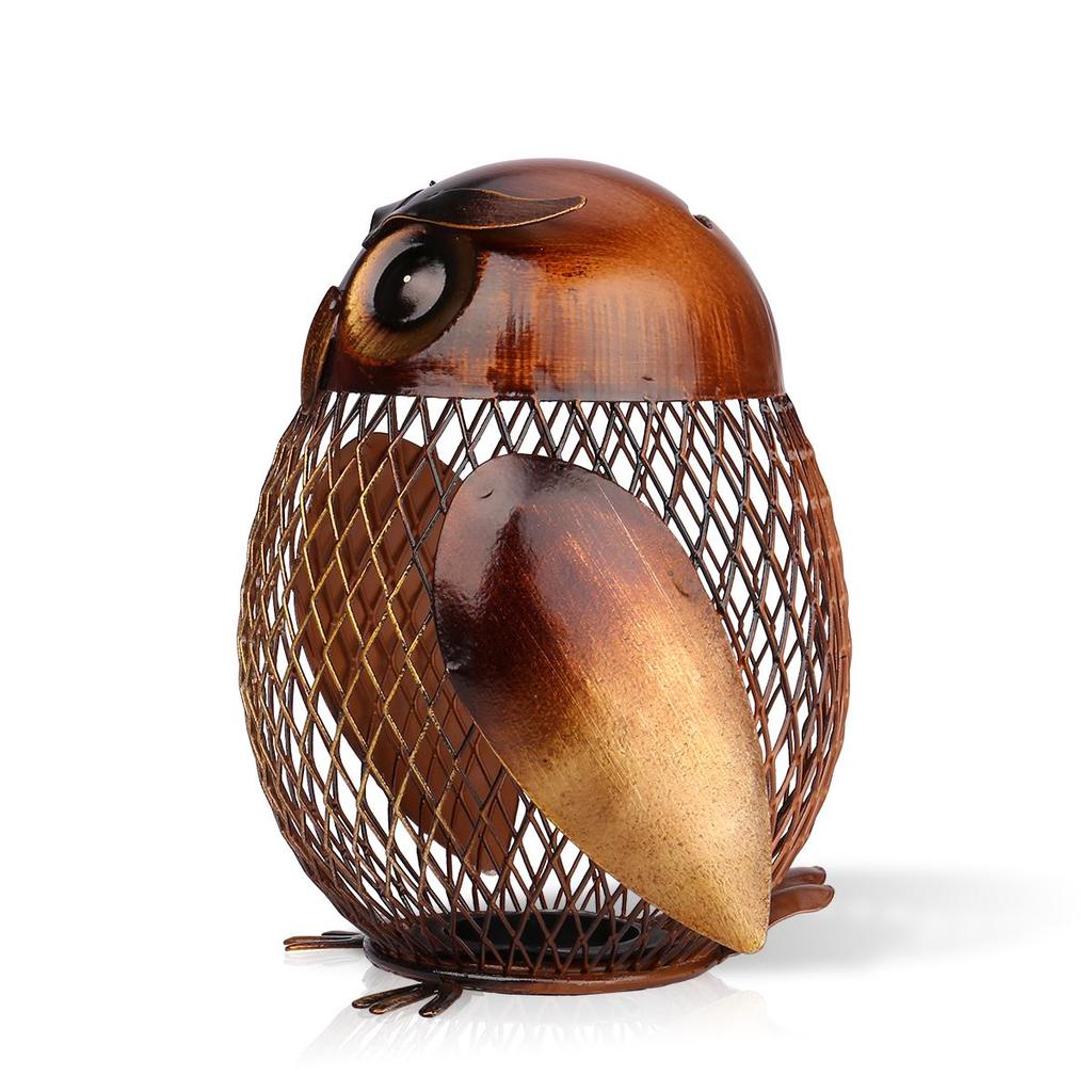 Iron Owl Piggy Bank Coin Holder by HitMyNeed