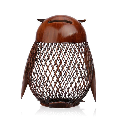 Iron Owl Piggy Bank Coin Holder by HitMyNeed