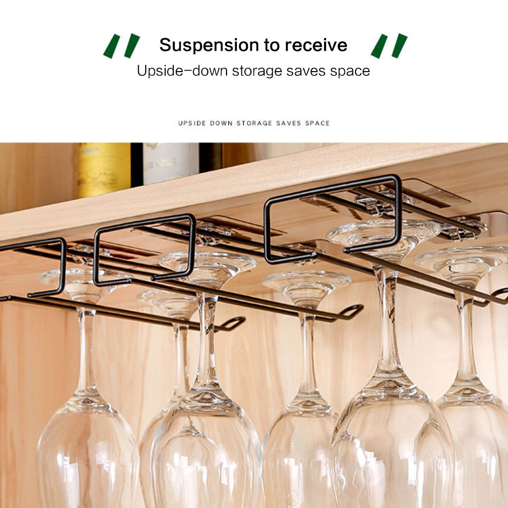 Iron Under Shelf Wine Glass Holder Rack by HitMyNeed