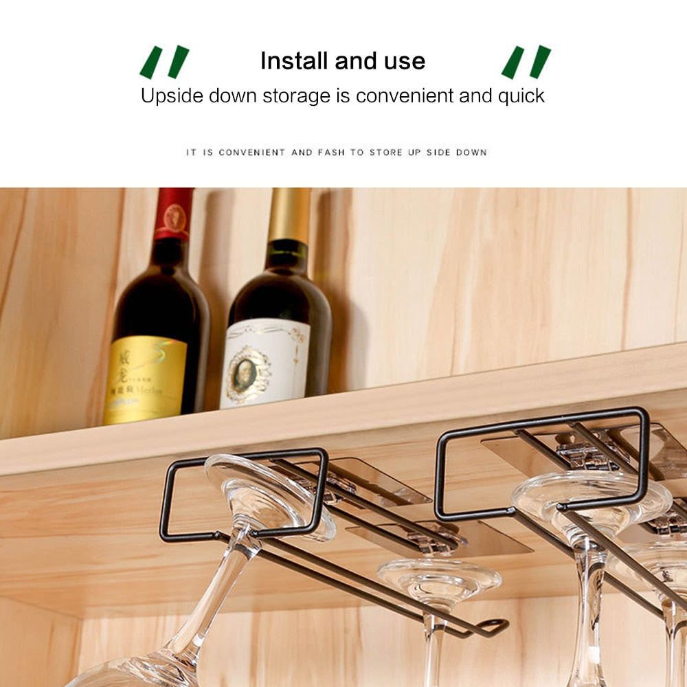 Iron Under Shelf Wine Glass Holder Rack by HitMyNeed