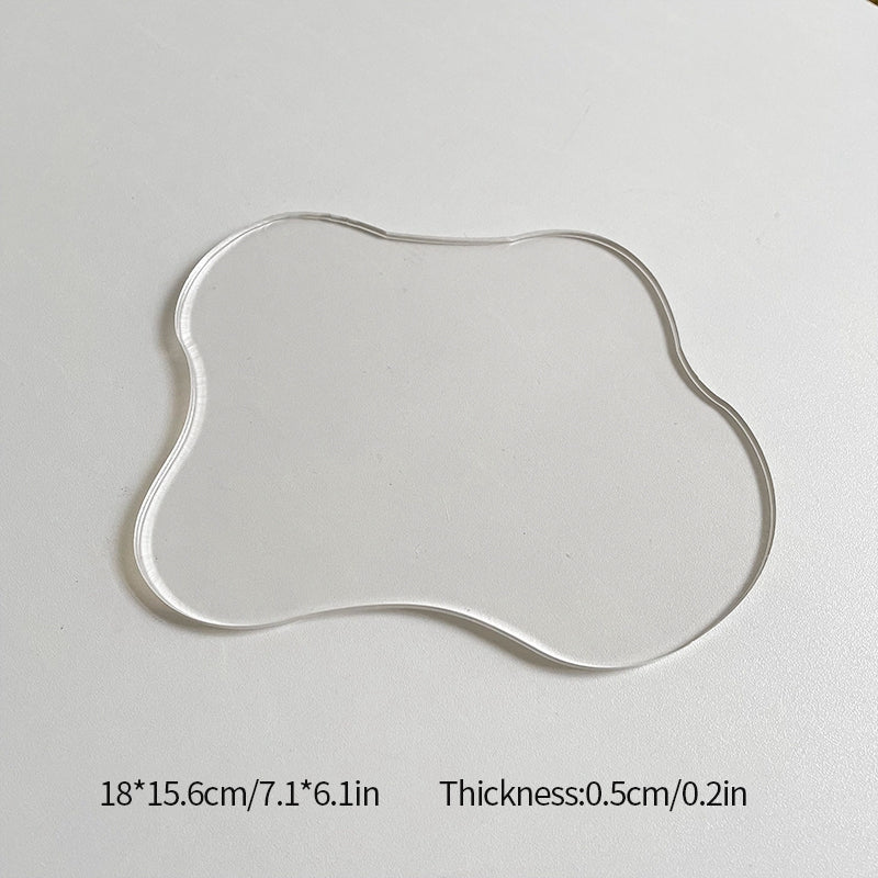 Irregular Clear Acrylic Coaster for Drinks & Decor by HitMyNeed