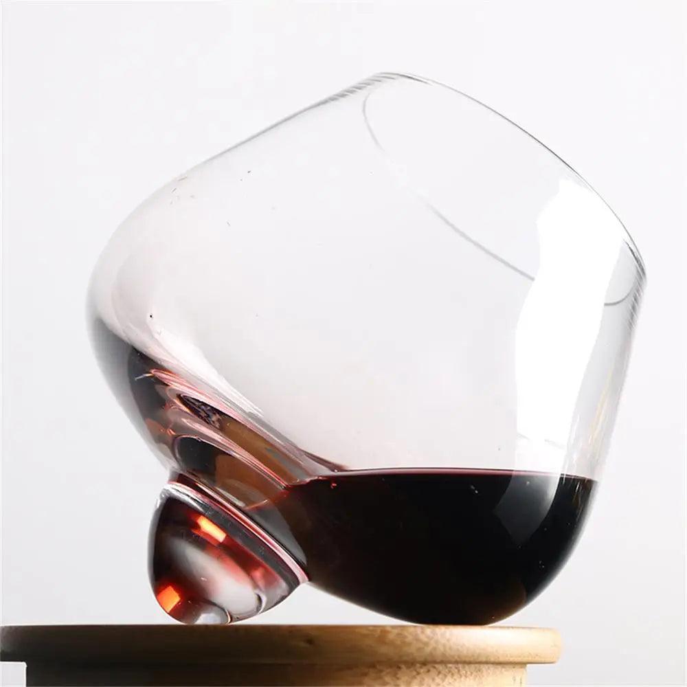 Irregular Rotating Whiskey & Cocktail Tumbler Glass by HitMyNeed