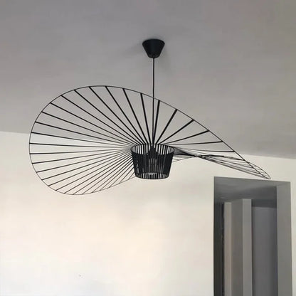 Italian Nordic Straw Hat Fabric Pendant Lamp black-boby d180cm natural-light by HitMyNeed