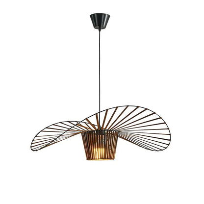Italian Nordic Straw Hat Fabric Pendant Lamp brown-boby d200cm natural-light by HitMyNeed