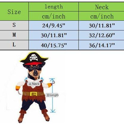 Jack Sparrow Pirate Pet Costume for Dogs & Cats by HitMyNeed