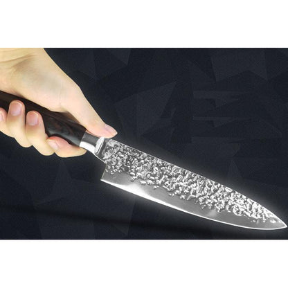 Japanese Chef Knife 8" Hammered High-Carbon Steel by HitMyNeed