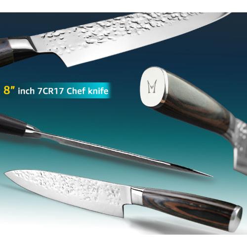 Japanese Chef Knife 8" Hammered High-Carbon Steel by HitMyNeed