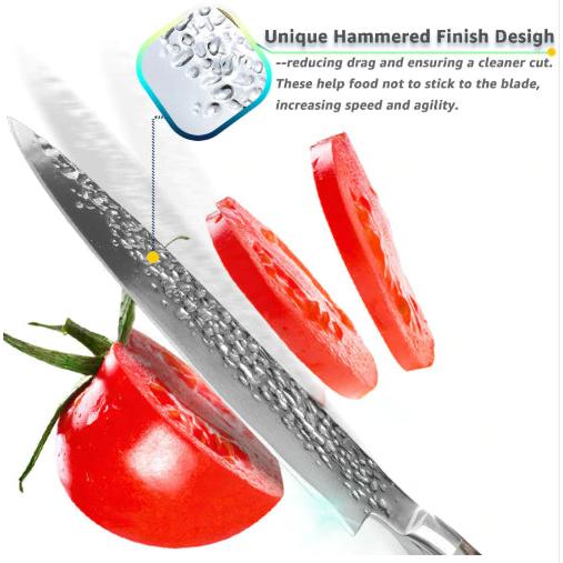 Japanese Chef Knife 8" Hammered High-Carbon Steel by HitMyNeed