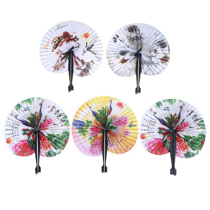 Japanese Folding Paper Fan with Circular Design by HitMyNeed