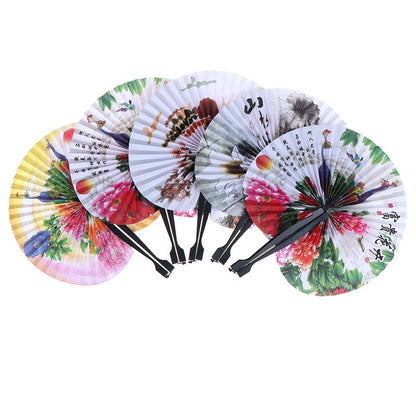 Japanese Folding Paper Fan with Circular Design by HitMyNeed
