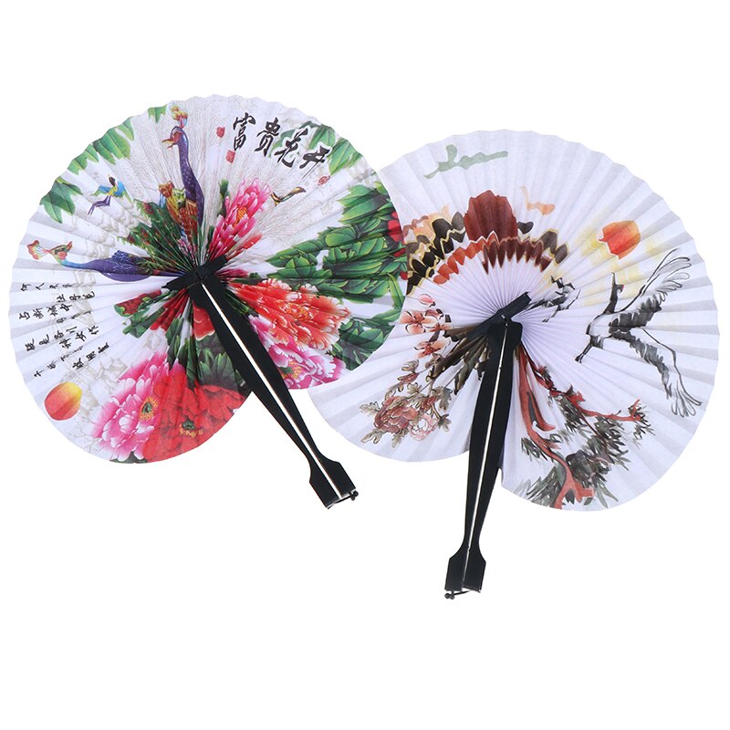 Japanese Folding Paper Fan with Circular Design by HitMyNeed