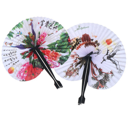 Japanese Folding Paper Fan with Circular Design by HitMyNeed
