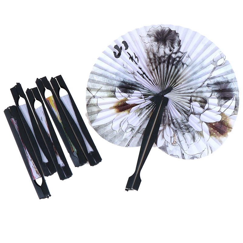Japanese Folding Paper Fan with Circular Design by HitMyNeed