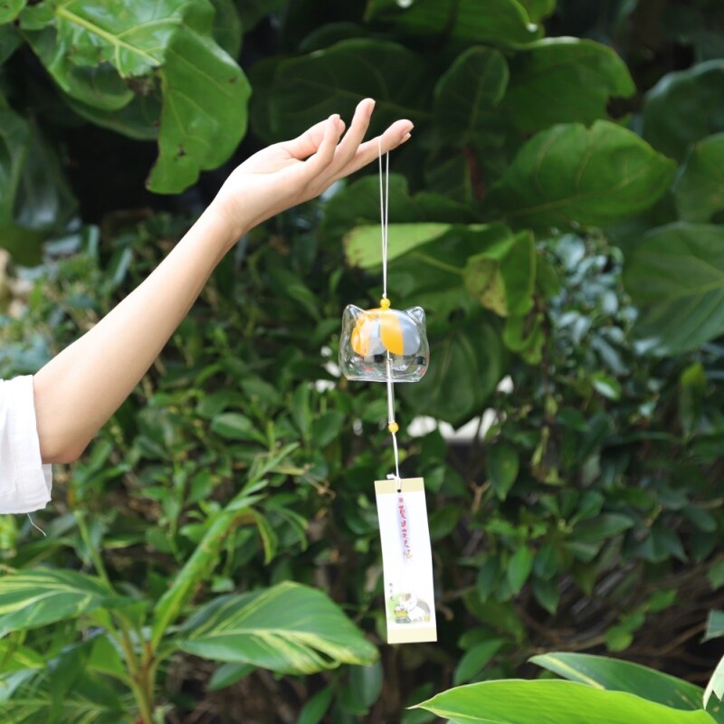 Japanese Glass Cat Wind Chime for Home & Garden by HitMyNeed