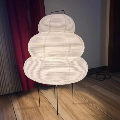 Japanese LED Rice Paper Desk Lamp with Tricolor Dimming by HitMyNeed