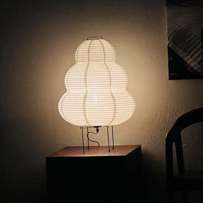 Japanese LED Rice Paper Desk Lamp with Tricolor Dimming by HitMyNeed