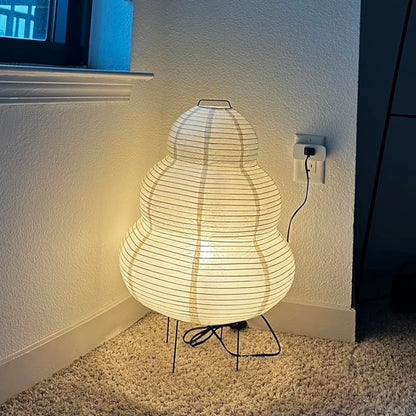 Japanese LED Rice Paper Desk Lamp with Tricolor Dimming by HitMyNeed