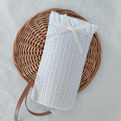 Japanese Retro Ruffle Knee High Lace Socks white by HitMyNeed